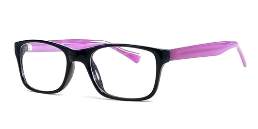 Profile View of Calabria Soho by Vivid 122 Designer Blue Light Blocking Glasses in Black-Purple