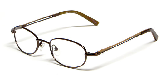 Profile View of Calabria Viv Kids 116 Designer Blue Light Blocking Glasses in Brown Ladies 45mm