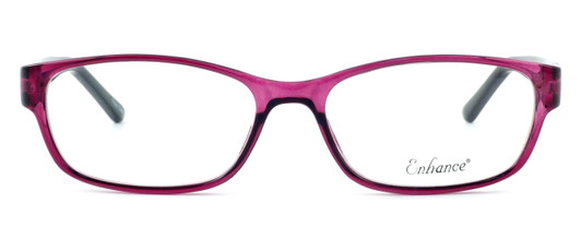 Front View of Enhance Optical Designer Blue Light Blocking Glasses 3959 in Purple-Black Oval