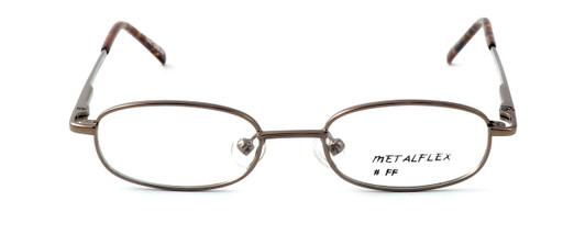 Front View of Calabria Kids Fit MetalFlex Designer Blue Light Blocking Glasses FF in Brown