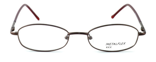 Front View of Calabria Kids Fit MetalFlex Designer Blue Light Blocking Glasses XX in Brown