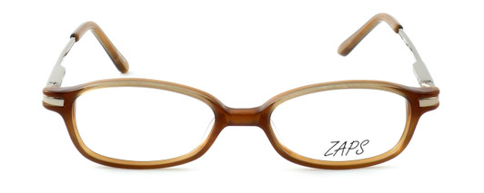 Front View of Calabria Viv Kids Zaps 4 Designer Blue Light Blocking Glasses in Brown Oval 40mm