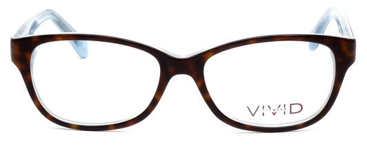 Front View of Calabria Splash SP61 Designer Blue Light Blocking Glasses in Demi-Blue Oval 53mm