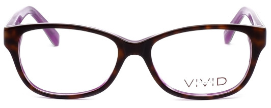 Front View of Calabria Splash SP61 Designer Blue Light Blocking Glasses Demi-Purple Women Oval