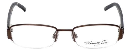 Front View of Kenneth Cole Designer Blue Light Blocking Glasses KC0164-048 Brown Unisex 50mm