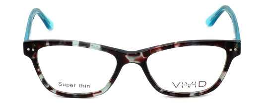 Front View of Calabria Viv Designer Blue Light Blocking Glasses 867 in Demi-Blue Cateye 52mm