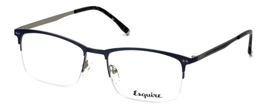 Profile View of Esquire Designer Blue Light Blocking Glasses EQ1519 in Matte-Blue-Silver 54mm