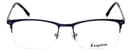 Front View of Esquire Designer Blue Light Blocking Glasses EQ1519 in Matte-Blue-Silver 54mm