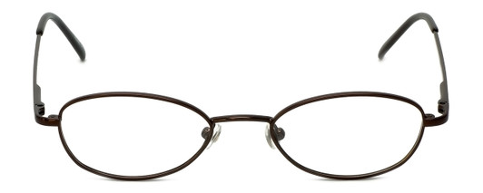 Profile View of Flex Collection Designer Blue Light Blocking Glasses FL-76 Brown 46mm Women Oval