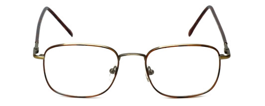 Front View of FlexPlus Designer Blue Light Blocking Glasses Model 60 in Ant-Gold-Amber 51mm