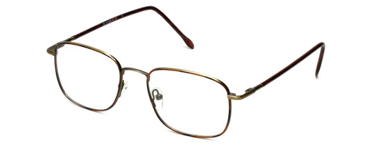 Profile View of FlexPlus Designer Blue Light Blocking Glasses Model 60 in Ant-Gold-Amber 51mm
