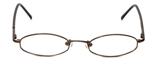 Front View of FlexPlus Collection Designer Blue Light Block Glasses Model 102 Shiny-Brown 46mm