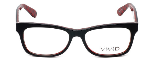 Front View of Calabria Viv Designer Blue Light Blocking Glasses 870 in Black-Red 55mm Square