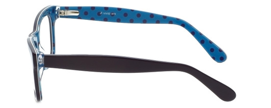 Side View of Calabria Viv Designer Blue Light Blocking Glasses 870 Purple-Blue 55mm Classic