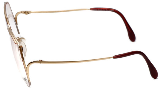 Side View of Rodenstock Designer Blue Light Block Glasses 828 in Gold & Red 59mm Retro 58mm
