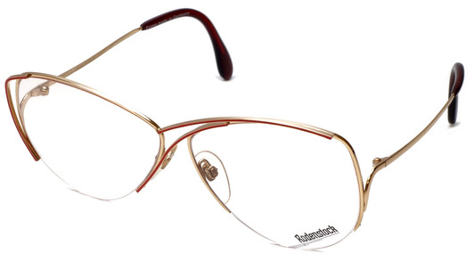 Profile View of Rodenstock Designer Blue Light Block Glasses 828 in Gold & Red 59mm Retro 58mm