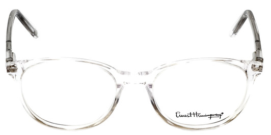 Front View of Ernest Hemingway Designer Blue Light Blocking Glasses 4677 in Crystal Round 49mm