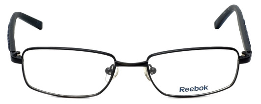 Front View of Reebok Designer Blue Light Blocking Glasses R1002-BLK Matte-Black 51mm Rectangle