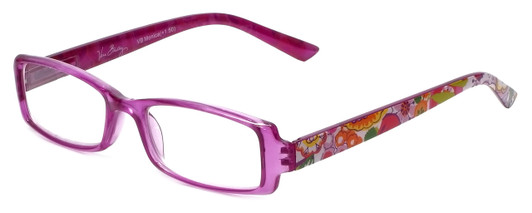 Profile View of Vera Bradley Designer Blue Light Blocking Glasses Monica-CLM in Clementine 49mm