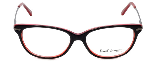Front View of Ernest Hemingway Designer Blue Light Blocking Glasses H4644 in Black/Red 51mm