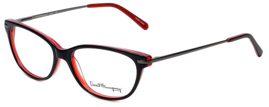 Profile View of Ernest Hemingway Designer Blue Light Blocking Glasses H4644 in Black/Red 51mm