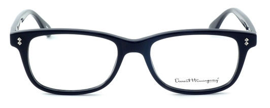 Front View of Ernest Hemingway Designer Blue Light Blocking Glasses H4617 in Black 52mm Square
