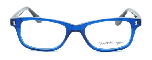 Front View of Ernest Hemingway Designer Blue Light Blocking Glasses H4617 in Black-Blue 52mm