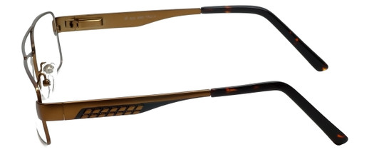 Side View of Big&Tall Designer Blue Light Blocking Glasses 2 in Brown Black Men's Metal 60mm