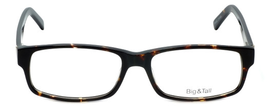 Front View of Big&Tall Designer Blue Light Blocking Glasses 3 in Dark Tortoise Acetate 60mm