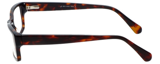 Side View of Big&Tall Designer Blue Light Blocking Glasses 9 in Unisex Tortoise Acetate 60mm