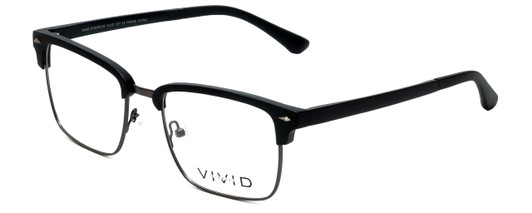 Profile View of Calabria Viv Designer Blue Light Blocking Glasses Vivid-257 in Black 52mm Square
