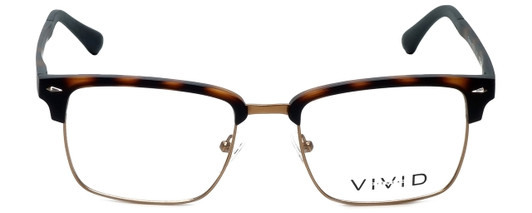 Front View of Calabria Viv Designer Blue Light Blocking Glasses Vivid-257 in Tortoise 52mm