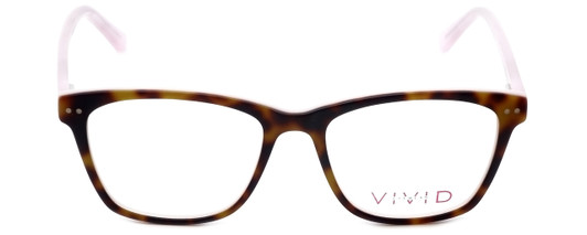 Front View of Vivid Designer Blue Light Blocking Glasses Vivid-878 Tortiose-Pink 51mm Square