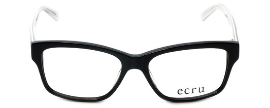 Front View of Ecru Designer Blue Light Blocking Glasses Collins-036 in Black 53mm Square 53mm