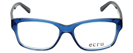 Front View of Ecru Designer Blue Light Blocking Glasses Collins-038 in Blue 53mm Square 53mm