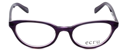 Front View of Ecru Designer Blue Light Blocking Glasses Daltrey-006 in Purple 50mm Oval 50mm