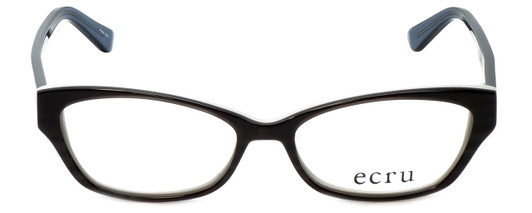 Front View of Ecru Designer Blue Light Blocking Glasses Ferry-032 in Cerulean 53mm Cateye 53mm