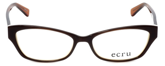 Front View of Ecru Designer Blue Light Blocking Glasses Ferry-035 in Au Lait 53mm Cateye 53mm