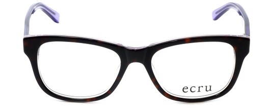 Front View of Ecru Designer Blue Light Blocking Glasses Morrison-049 in Tortoise-Purple 51mm