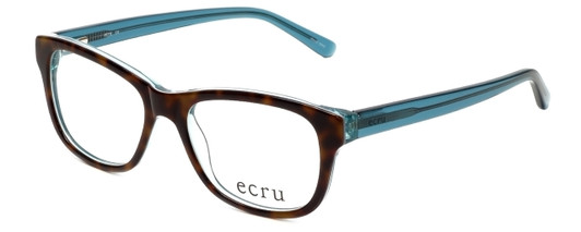 Profile View of Ecru Designer Blue Light Blocking Glasses Morrison-050 in Tortoise-Blue 51mm