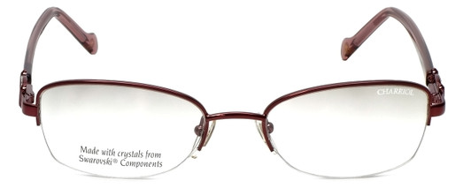 Front View of Charriol Designer Blue Light Blocking Glasses PC7214-C4 in Pink 52mm Cateye 52mm