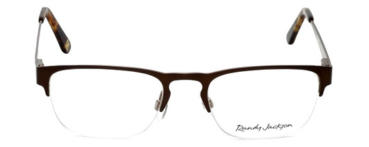 Front View of Randy Jackson Designer Blue Light Blocking Glasses RJ1026-183 in Brown 50mm