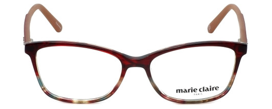 Front View of Marie Claire Designer Blue Light Blocking Glasses MC6209-REA in Red Amber 52mm