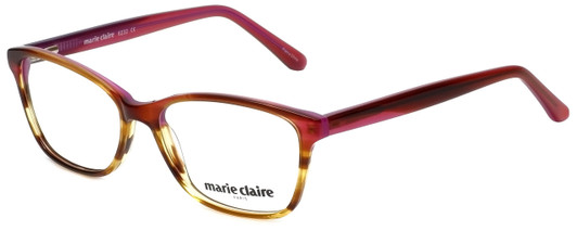 Profile View of Marie Claire Designer Blue Light Blocking Glasses MC6232-PBR Purple Brown 53mm