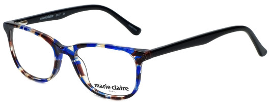 Profile View of Marie Claire Designer Blue Light Blocking Glasses MC6237-BLB in Blue Black 47mm