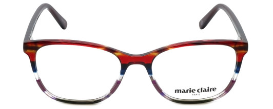 Front View of Marie Claire Designer Blue Light Block Glasses MC6246-BST Bordeaux Stripe 53mm