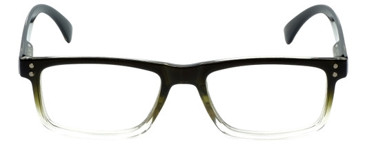 Front View of M Readers Designer Blue Light Blocking Glasses 104-SGNGT Black Olive Fade 53mm