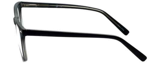 Side View of Metro 35 Designer Blue Light Glasses in Black Matte Crystal Retro Acetate 53mm