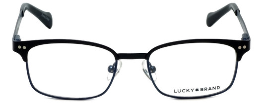 Front View of Lucky Brand Designer Blue Light Blocking Glasses D803-Black in Black 46mm Square