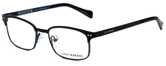 Profile View of Lucky Brand Designer Blue Light Blocking Glasses D803-Black in Black 46mm Square